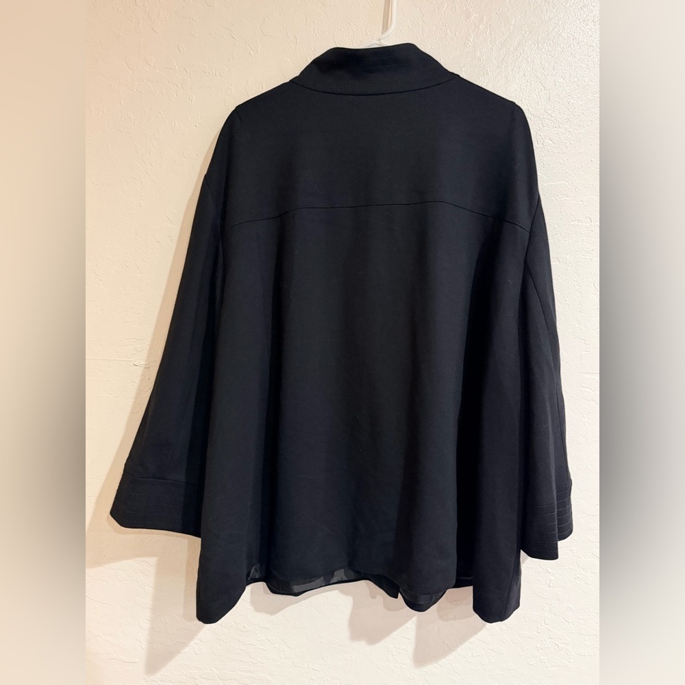 Sandro Black Cape Womens Jacket 2-Button Size 3X - Picture 3 of 12